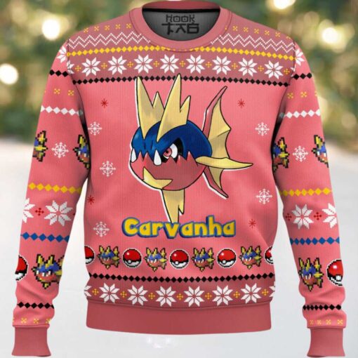 Hooktab Pokemon Gen 3 Carvanha Ugly Christmas Sweater