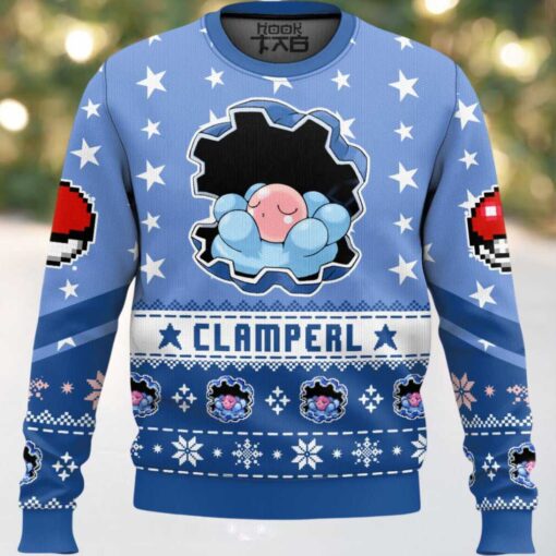 Hooktab Pokemon Gen 3 Clamperl Ugly Christmas Sweater