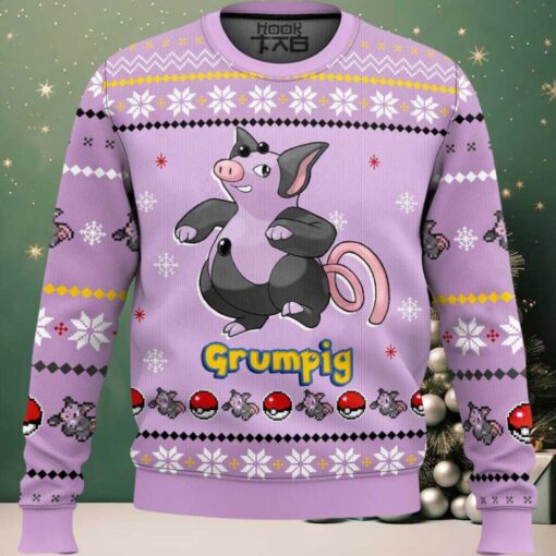 Hooktab Pokemon Gen 3 Grumpig Ugly Christmas Sweater