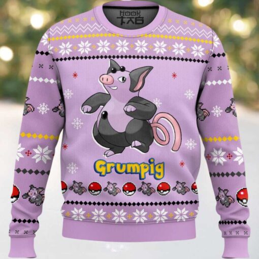 Hooktab Pokemon Gen 3 Grumpig Ugly Christmas Sweater