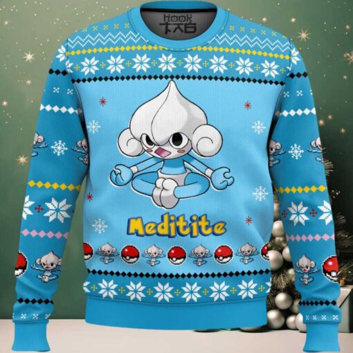 Hooktab Pokemon Gen 3 Meditite Ugly Christmas Sweater