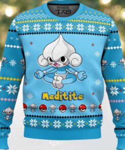 Hooktab Pokemon Gen 3 Meditite Ugly Christmas Sweater