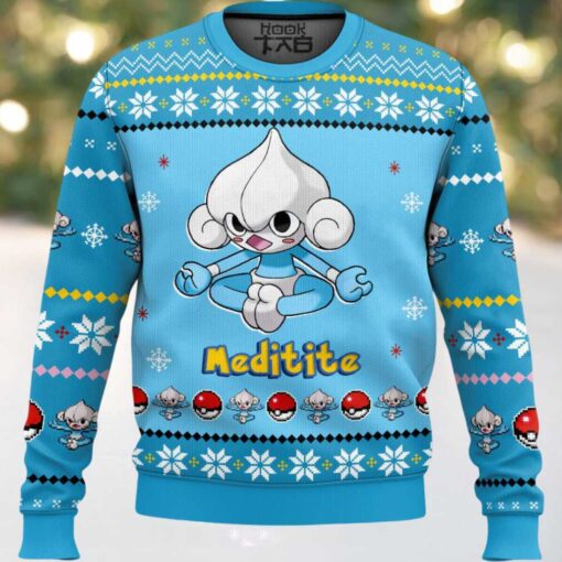 Hooktab Pokemon Gen 3 Meditite Ugly Christmas Sweater
