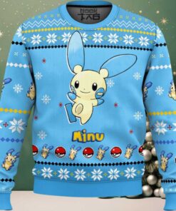 Hooktab Pokemon Gen 3 Minun Ugly Christmas Sweater