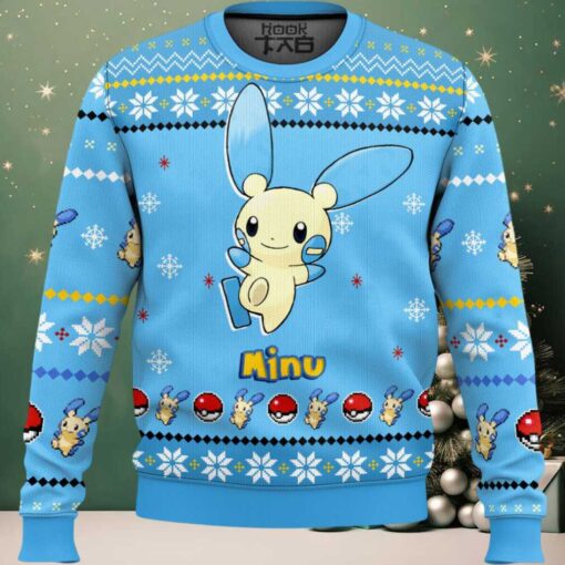 Hooktab Pokemon Gen 3 Minun Ugly Christmas Sweater