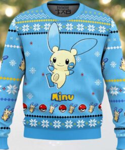 Hooktab Pokemon Gen 3 Minun Ugly Christmas Sweater