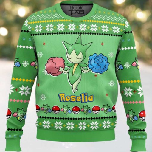 Hooktab Pokemon Gen 3 Roselia Ugly Christmas Sweater