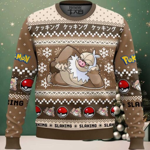 Hooktab Pokemon Gen 3 Slaking Ugly Christmas Sweater