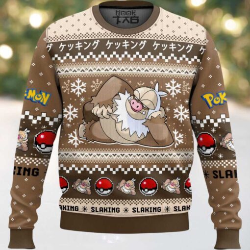 Hooktab Pokemon Gen 3 Slaking Ugly Christmas Sweater