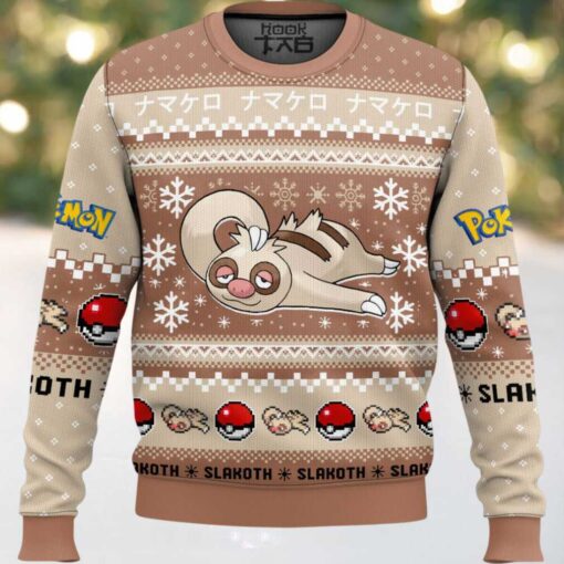 Hooktab Pokemon Gen 3 Slakoth Ugly Christmas Sweater
