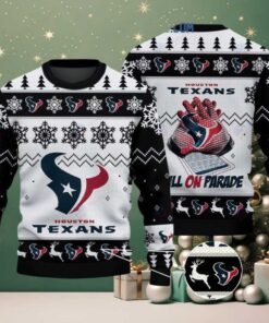 Houston Texans Bulls On Parade Christmas Ugly Sweater