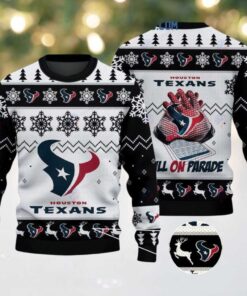 Houston Texans Bulls On Parade Christmas Ugly Sweater