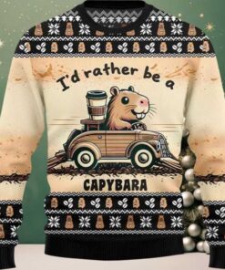I’d Rather Be A Capybara Ugly Christmas Sweater I’d Rather Be A Capybara Ugly Christmas Sweater