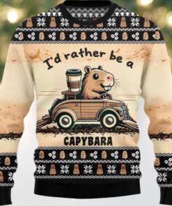 I’d Rather Be A Capybara Ugly Christmas Sweater I’d Rather Be A Capybara Ugly Christmas Sweater