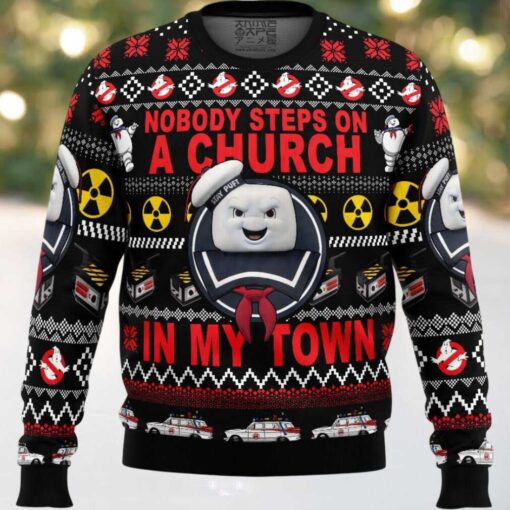 In My Town Ghost Busters Ugly Christmas Sweater
