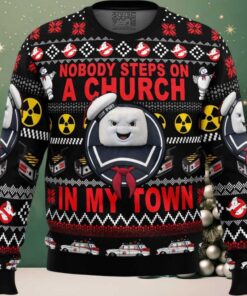 In My Town Ghost Busters Ugly Christmas Sweater