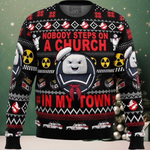 In My Town Ghost Busters Ugly Christmas Sweater
