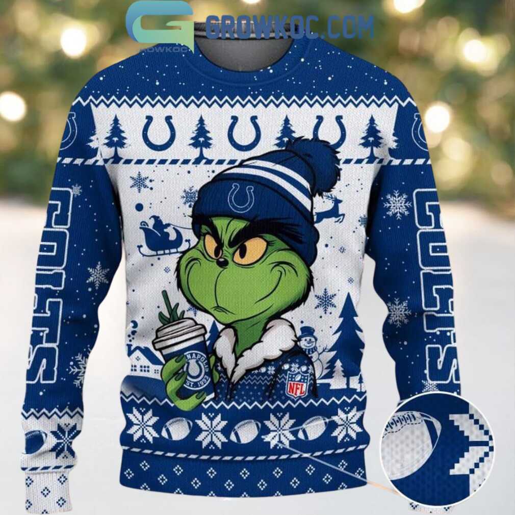 Indianapolis Colts Grinch Stolen Christmas 2025 Grinchmas Ugly Sweater, hoodie, sweater, long sleeve and tank top Indianapolis Colts Grinch Stolen Christmas 2025 Grinchmas Ugly Sweater - Back View