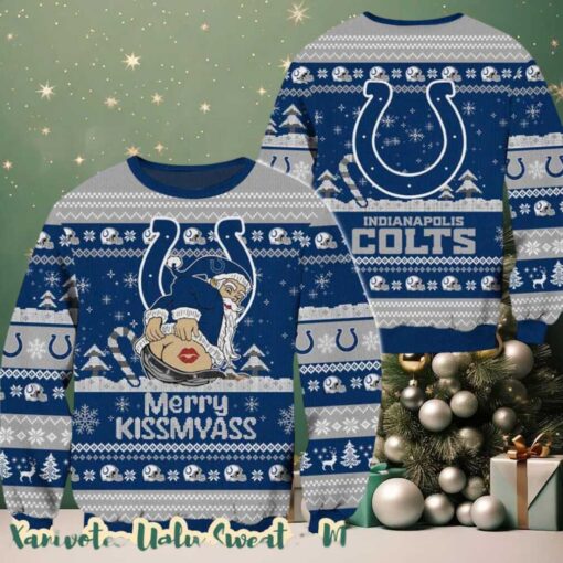 Indianapolis Colts NFL Merrykissmyass Funny Santa Claus Ugly Christmas Sweater Gift For Holiday 2025