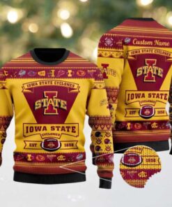 Iowa State Cyclones Football Team Logo Custom NCAA Ugly Christmas Sweater
