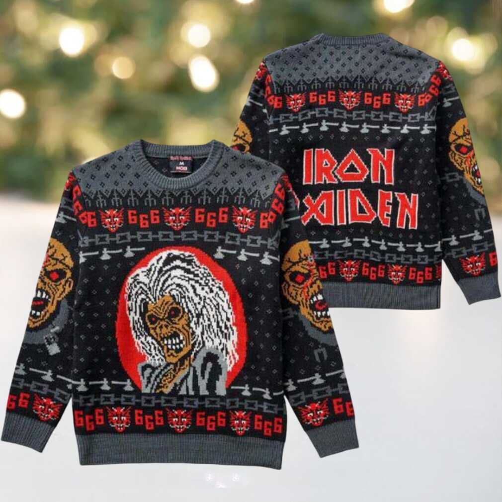 Iron Maiden Eddie The Head 666 Ugly Christmas Sweater Iron Maiden Eddie The Head 666 Ugly Christmas Sweater
