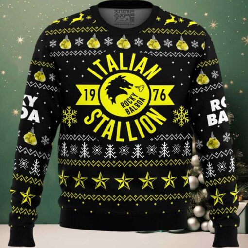 Italian Stallion Balboa Rocky Ugly Christmas Sweater