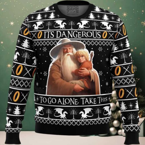 It’s Dangerous to go Alone Lord of the Rings Ugly Christmas Sweater