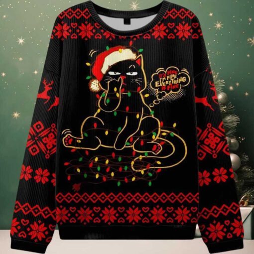 It’s Fine I’m Fine Everything Is Fine Ugly Christmas Sweater