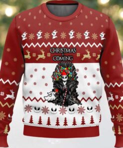 Jack Skellington Christmas Is Coming Ugly Sweater Jack Skellington Christmas Is Coming Ugly Sweater