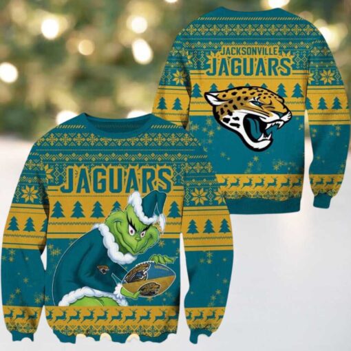 Jacksonville Jaguars Football With Grinch Ugly Christmas Sweater Gift For Holiday 2025