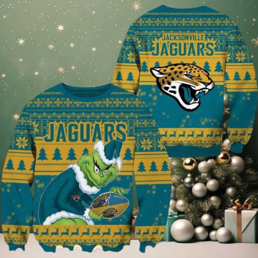 Jacksonville Jaguars Football With Grinch Ugly Christmas Sweater Gift For Holiday 2025