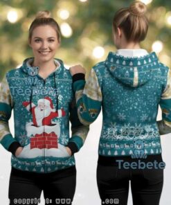 Jacksonville Jaguars Funny Santa Chimney Ugly Christmas 3D Hoodie
