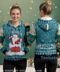 Jacksonville Jaguars Funny Santa Chimney Ugly Christmas 3D Hoodie
