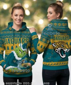 Jacksonville Jaguars Grinch Stole Ball Ugly Christmas 3D Hoodie