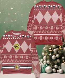 Jurassic Park Logo Snowflake Pattern Ugly Christmas Sweater Red