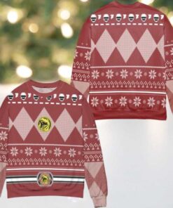 Jurassic Park Logo Snowflake Pattern Ugly Christmas Sweater Red
