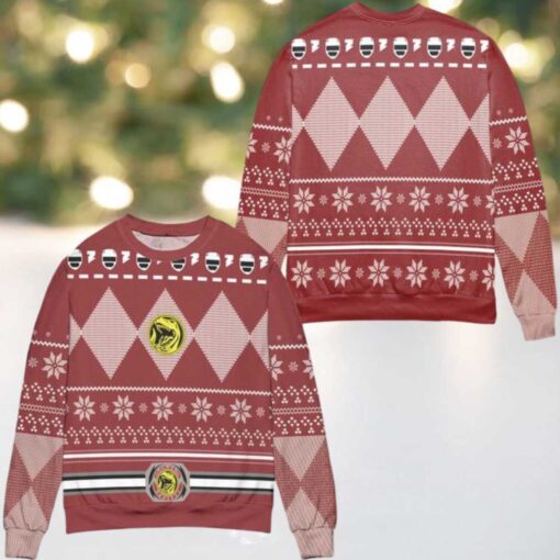 Jurassic Park Logo Snowflake Pattern Ugly Christmas Sweater Red