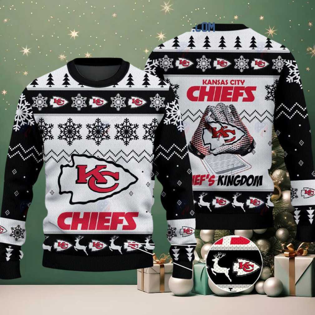 Kansas City Chiefs Chief’s Kingdom Christmas Ugly Sweater, hoodie, sweater, long sleeve and tank top Kansas City Chiefs Chief’s Kingdom Christmas Ugly Sweater - Front View