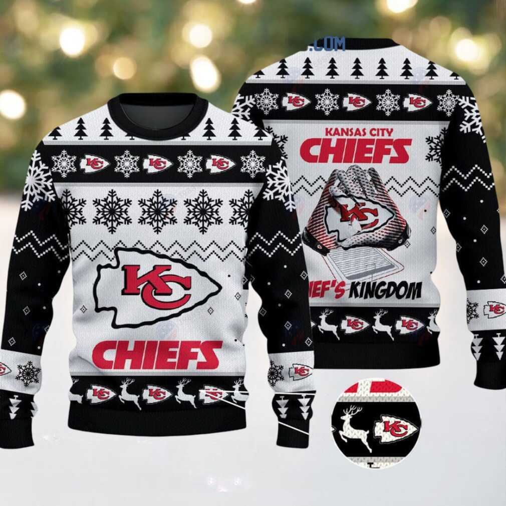 Kansas City Chiefs Chief’s Kingdom Christmas Ugly Sweater, hoodie, sweater, long sleeve and tank top Kansas City Chiefs Chief’s Kingdom Christmas Ugly Sweater - Back View