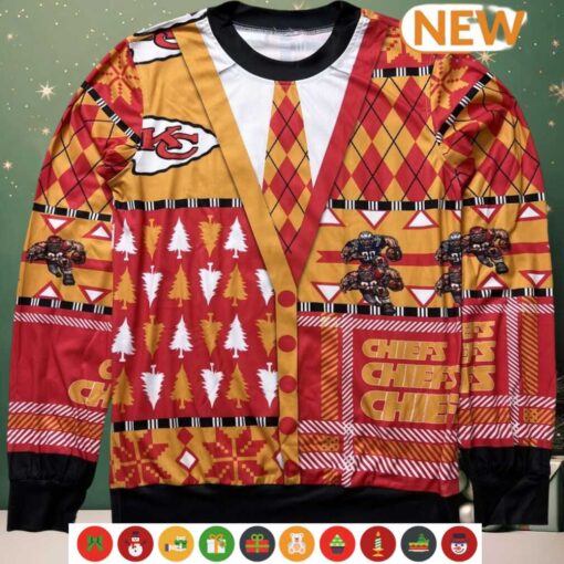Kansas City Chiefs Football Cardigan Ugly Sweater