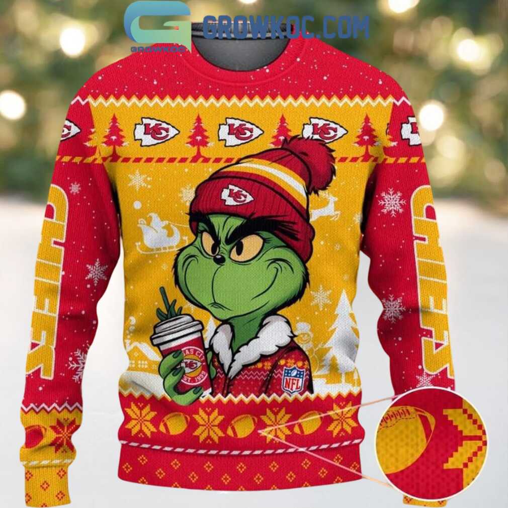 Kansas City Chiefs Grinch Stolen Christmas 2025 Grinchmas Ugly Sweater, hoodie, sweater, long sleeve and tank top Kansas City Chiefs Grinch Stolen Christmas 2025 Grinchmas Ugly Sweater - Back View