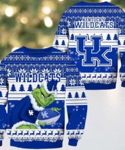 Kentucky Wildcats Grinch Custom Name NCAA Ugly Christmas Sweater