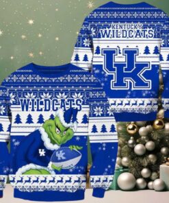 Kentucky Wildcats Grinch Custom Name NCAA Ugly Christmas Sweater