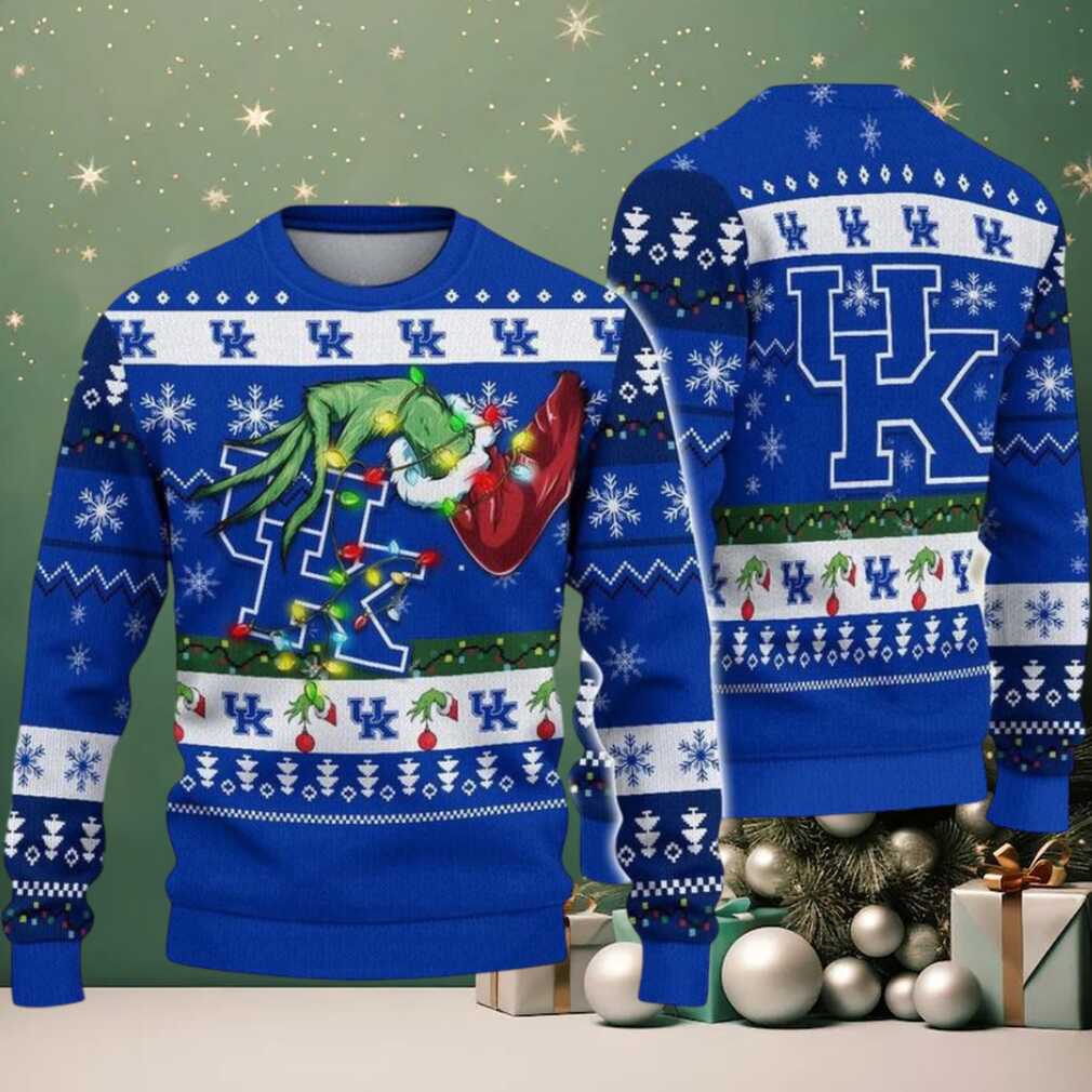 Kentucky Wildcats Merry Christmas Grinch Hand NCAA Ugly Christmas Sweater Kentucky Wildcats Merry Christmas Grinch Hand NCAA Ugly Christmas Sweater