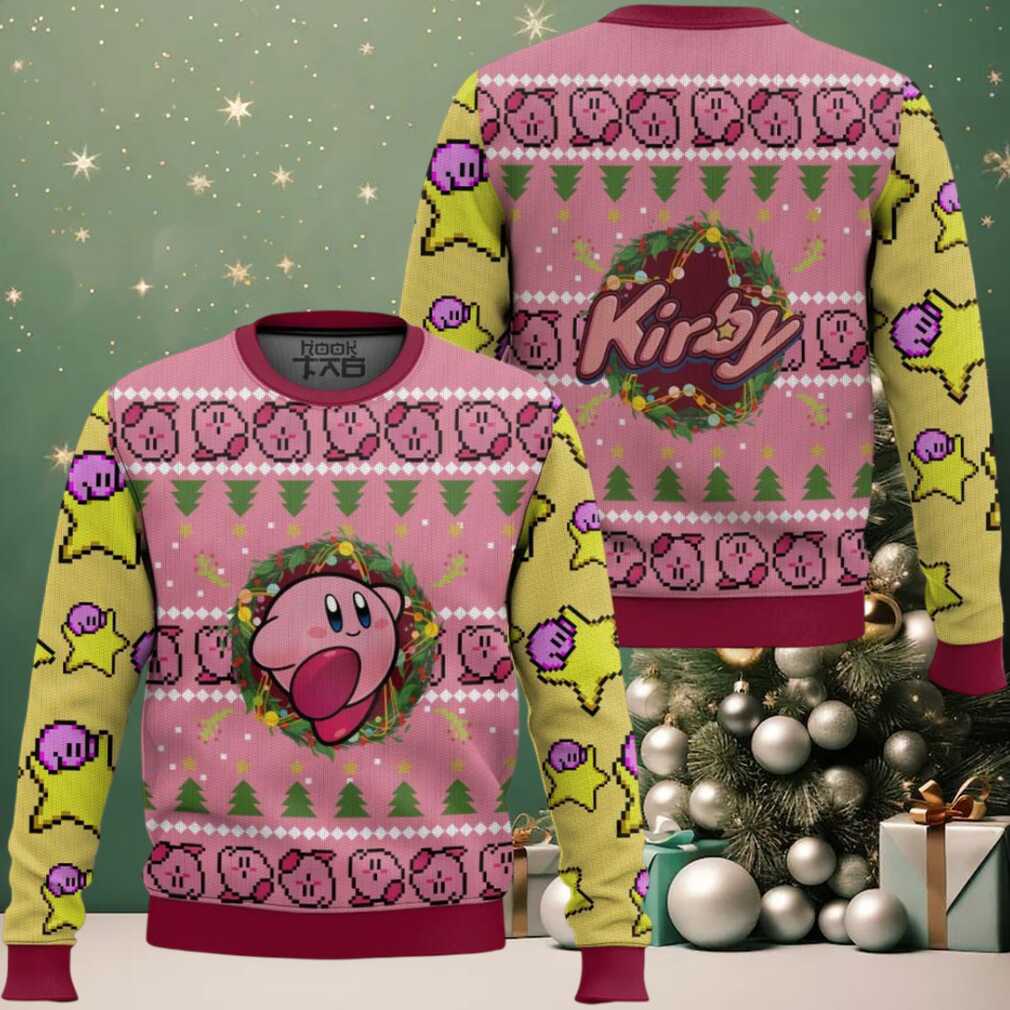 Kirby’s Dream Land Ugly Christmas Sweater, hoodie, sweater, long sleeve and tank top Kirby’s Dream Land Ugly Christmas Sweater - Front View