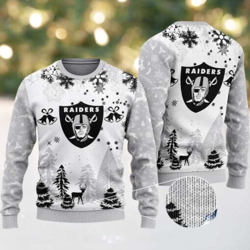 Las Vegas Raiders Logo Football Team Special Xmas NFL 2025 Ugly Christmas Sweater Gift For Holiday