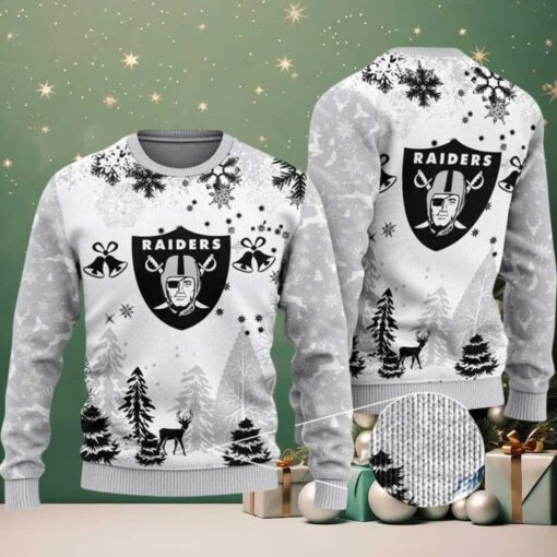 Las Vegas Raiders Logo Football Team Special Xmas NFL 2025 Ugly Christmas Sweater Gift For Holiday