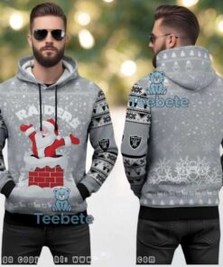 Las Vegas Raiders Santa Chimney Ugly Christmas 3D Pullover Hoodie