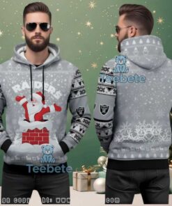 Las Vegas Raiders Santa Chimney Ugly Christmas 3D Pullover Hoodie