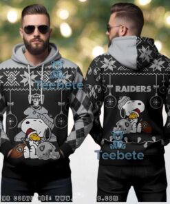 Las Vegas Raiders Snoopy Woodstock Football Ugly Christmas 3D Hoodie